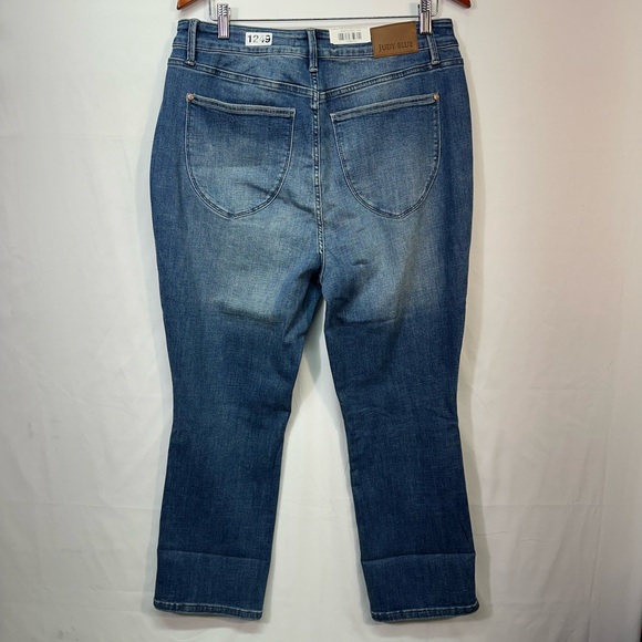 Judy Blue High Waist Tummy Control Capri Jeans Size 14W Medium Wash Cuffed - Picture 4 of 10